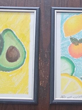 Bright Avocado & Citrus Wall Art Print - Yellow and Green